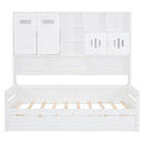Daybed With All-In-One Cabinet And Shelf