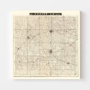 Vintage Map of Harper County, Kansas 1893