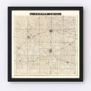 Vintage Map of Harper County, Kansas 1893