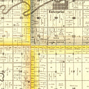 Vintage Map of Dickinson County, Kansas 1885