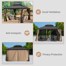 10' x 12' Hardtop Gazebo with Galvanized Steel Double Roof, Curtains, and Netting by HouseOfZazla