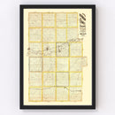 Vintage Map of Dickinson County, Kansas 1885