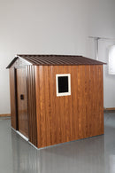 6ft x 6ft Outdoor Metal Storage Shed with Metal Floor Base, With window