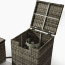 32" Propane Gas Fire Pit Table With Propane Tank Cover, 50000 Btu Rectangular Steel Fire Pit With Beautiful Wicker Base by HouseOfZazla