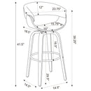 Swivel Bar Stool Elegant Design With Upholstery - Cream