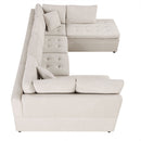 Oversized Sectional Sofa U-Shaped Sofa Couch Pull-Out Sofa Bed With Two Throw Pillows For Living Room