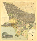 Vintage Map of Los Angeles County, California 1898
