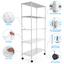 2 Pack 5 Tier Shelf Wire Shelving Unit, NSF Heavy Duty Wire Shelf Metal Large Storage Shelves Height Adjustable Utility for Garage Kitchen Office Commercial Shelving Steel Layer Shelf - White