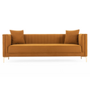 Angelina Sofa 91" (Cognac Velvet)