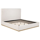 Talbot - Eastern King Platform Bed With Elevated Headboard - Cream by HouseOfZazla