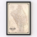 Vintage Map of Napa County, California 1895