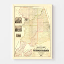 Vintage Map of Sacramento County, California 1885