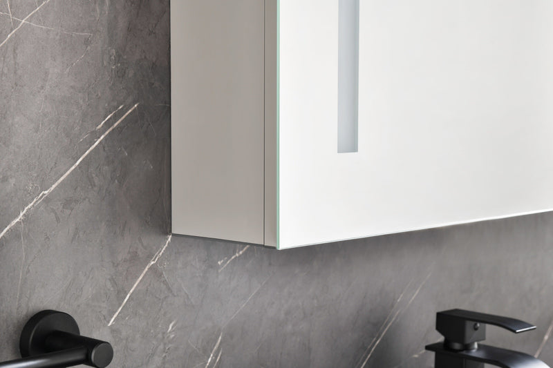 60in. W x 36 in. H LED Large Rectangular Aluminum Alloy Surface Mount Medicine Cabinet with Mirror