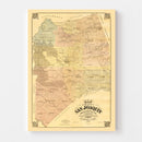 Vintage Map of San Joaquin County, California 1894