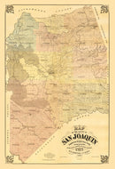 Vintage Map of San Joaquin County, California 1894