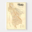 Vintage Map of San Mateo County, California 1894