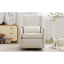 29.5'' Wide Wingback Swivel Rocker Recliner Chair, Glider Rocker Recliner, Rocking Chair Nursery for Living Room Bedroom Apartment,Linen,Beige