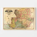 Vintage Map of Solano County, California 1890