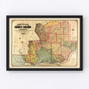 Vintage Map of Solano County, California 1890