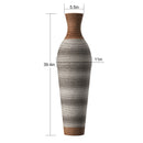 Tall Vase - Brown Decorative Floor Vase, Classic Neat Floor Vase Tall Freestanding Flower Holder, Artificial Rattan Vase, Floor Vase, Flower Holder For Home Decor - Gray by HouseOfZazla