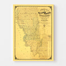 Vintage Map of Sutter County, California 1873