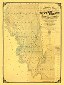 Vintage Map of Sutter County, California 1873