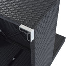 8-Pieces Outdoor Patio Furniture Sets, Garden Conversation Wicker Sofa Set, Single Sofa Combinable, Gray Cushions Black Wicker