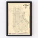Vintage Map of San Francisco, California 1849