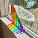 10-Piece Crystal Clear Pyramid Lucite Blocks – High Transparency Acrylic Stair Blocks