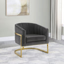 Tufted Barrel Accent Chair Upholstered Lounge Chair - Gray