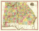 Vintage Map of Alabama 1853
