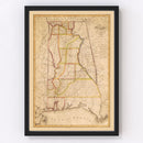 Vintage Map of Alabama 1818