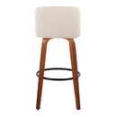 Toriano - Mid Century Modern Fixed Height Barstool Swivel And Round Footrest (Set of 2)