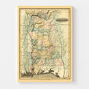 Vintage Map of Alabama 1826