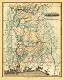 Vintage Map of Alabama 1826