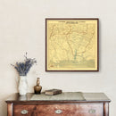 Vintage Map of Alabama 1863
