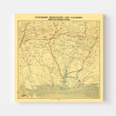 Vintage Map of Alabama 1863