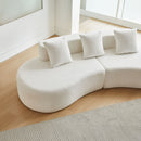 Curved Boneless Couch, Half Moon Sofa, 5 Seat Couch With High Density Foam Filled For Living Room - White by Unique Piece Furniture