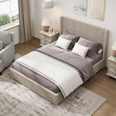 Platform Bed Frame With Headboard, Floor Standing Design by HouseOfZazla