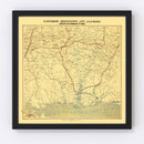 Vintage Map of Alabama 1863