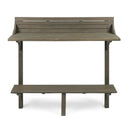 3-Piece Balcony Bar Set with Bottom Shelf Table and 2 Stools, Grey Finish by Montret