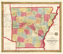 Vintage Map of Arkansas 1852