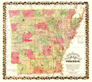 Vintage Map of Arkansas 1866
