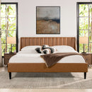 Aspen - Vertical Tufted Modern Headboard Platform Bed Set by HouseOfZazla