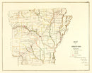 Vintage Map of Arkansas 1866
