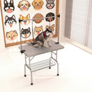 Folding Dog Pet Grooming Table Stainless Steel Frame Rubber Mat On Board With Adjustable Arm And Clamps Pet Dog Cat Grooming Table by HouseOfZazla