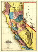 Vintage Map of California 1851