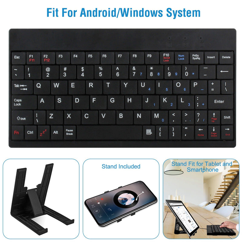 80 Keys Wired Keyboard Mini USB Connector Keyboard Portable Durable Keyboard w/ Carry Bag Tablet Stand for Android Window Tablet, photo 2 of 8