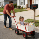 Wooden Children's Outdoor Stroller with Four-Wheel Design by HouseOfZazla