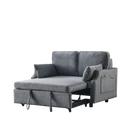 50" Velvet Upholstered Sleeper Sofa bed with Side Storage Pockets, Nailhead Design, 2-Seater Sofa with 2 Pillows and removeable Backrest Pull-out Sofa Bed for Small Spaces in Living Rooms